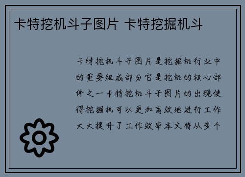 卡特挖机斗子图片 卡特挖掘机斗