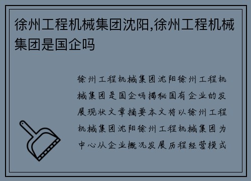 徐州工程机械集团沈阳,徐州工程机械集团是国企吗