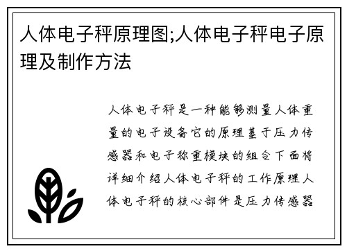 人体电子秤原理图;人体电子秤电子原理及制作方法
